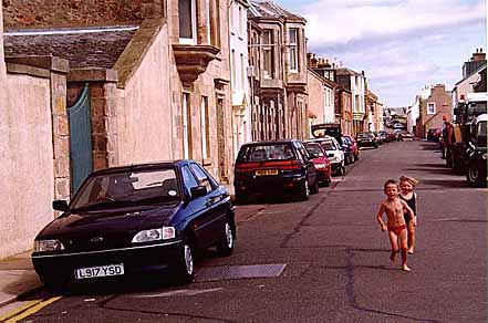 Kids Running To Elie Beach